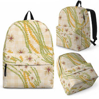 Melemele Ahiahia Hawai'i Palaka Plumeria Backpack Puakenikeni and Maile Lei LT9 - Polynesian Pride