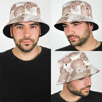 Mocha Mousse Aloha Hawaii Bucket Hat Monstera Hibiscus Plumeria Seamless Vibes - Polynesian Pride