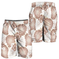 Mocha Mousse Aloha Hawaii Shorts for Men Monstera Hibiscus Plumeria Seamless Vibes - Polynesian Pride