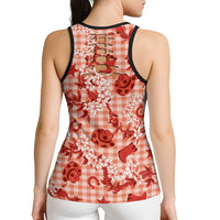 Mokihana Maile Ilima Leis Paniolo Palaka Hollow Tank Top Hawaiian Ulaula Spirit - Polynesian Pride