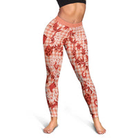 Mokihana Maile Ilima Leis Paniolo Palaka Leggings Hawaiian Ulaula Spirit - Polynesian Pride