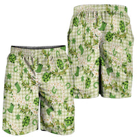 Mokihana Maile Ilima Leis Paniolo Palaka Shorts for Men Hawaiian Omaomo Ala Spirit - Polynesian Pride