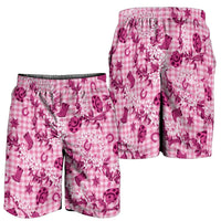 Mokihana Maile Ilima Leis Paniolo Palaka Shorts for Men Hawaiian Omaomo Ulaula Spirit LT9 - Polynesian Pride