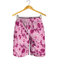 Mokihana Maile Ilima Leis Paniolo Palaka Shorts for Men Hawaiian Omaomo Ulaula Spirit LT9 - Polynesian Pride