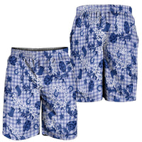 Mokihana Maile Ilima Leis Paniolo Palaka Shorts for Men Hawaiian Polu Spirit LT9 - Polynesian Pride