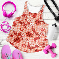 Mokihana Maile Ilima Leis Paniolo Palaka Women Racerback Tank Hawaiian Ulaula Spirit - Polynesian Pride