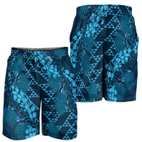 Naval Night Aloha Hawaii Shorts for Men Hawaiian Kakau Ohia Lehua Lei - Polynesian Pride