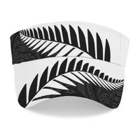 New Zealand 2026 Football Sun Visor Cap Aotearoa Kia Kaha Silver Fern Black LT14 - Polynesian Pride
