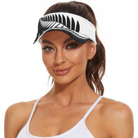 New Zealand 2026 Football Sun Visor Cap Aotearoa Kia Kaha Silver Fern Black LT14 - Polynesian Pride