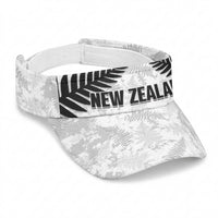 New Zealand 2026 Football Sun Visor Cap Aotearoa Kia Kaha Silver Fern White LT14 Universal Fit White - Polynesian Pride