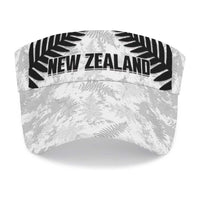 New Zealand 2026 Football Sun Visor Cap Aotearoa Kia Kaha Silver Fern White LT14 - Polynesian Pride