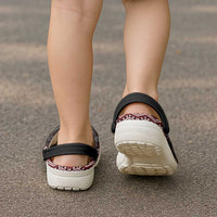 New Zealand Aotearoa Clogs Shoes Red Taniko Art Maori Pattern - Polynesian Pride