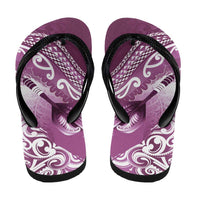 New Zealand Aotearoa Darts Masters Flip Flops Maori Art Tattoo with Tribal Dart Symbol Pink - Polynesian Pride