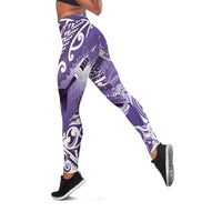 New Zealand Aotearoa Darts Masters Leggings Maori Art Tattoo with Tribal Dart Symbol Purple - Polynesian Pride