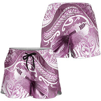 New Zealand Aotearoa Darts Masters Shorts for Women Maori Art Tattoo with Tribal Dart Symbol Pink - Polynesian Pride