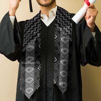 New Zealand Aotearoa Graduation Stole Black Poutama With Taniko Pattern