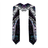 New Zealand Aotearoa Graduation Stole Maori Hei Rehua Paua Shell Glitter Purple
