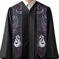 New Zealand Aotearoa Graduation Stole Maori Manaia Paua Shell Glitter Purple