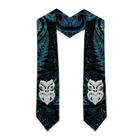 New Zealand Aotearoa Graduation Stole Maori Wheku Paua Shell Glitter Turquoise