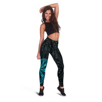 New Zealand Darts Leggings Happiness Is A Tight Threesome Maori Paua Shell LT14 - Polynesian Pride