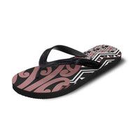 New Zealand Flip Flops Aotearoa Kowhaiwhai Mix Taniko Art - Brown - Polynesian Pride