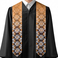 New Zealand Graduation Stole Poutama Mix Orange Taniko Inspired Art