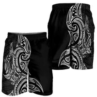 New Zealand Hammerhead Shark Shorts for Men Maori Haehae Mangopare Black - Polynesian Pride