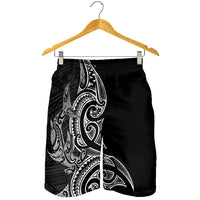New Zealand Hammerhead Shark Shorts for Men Maori Haehae Mangopare Black - Polynesian Pride