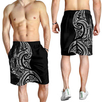 New Zealand Hammerhead Shark Shorts for Men Maori Haehae Mangopare Black - Polynesian Pride