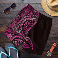 New Zealand Hammerhead Shark Shorts for Men Maori Haehae Mangopare Pink - Polynesian Pride