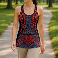 New Zealand Hollow Tank Top Maori Kiwiana Pattern Tukutuku Motif LT9 - Polynesian Pride
