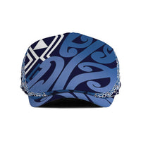 New Zealand Jeff Hat Aotearoa Kowhaiwhai Mix Taniko Art - Blue LT14 Blue - Polynesian Pride