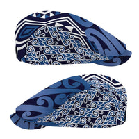 New Zealand Jeff Hat Aotearoa Kowhaiwhai Mix Taniko Art - Blue LT14 - Polynesian Pride