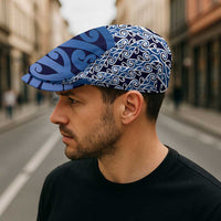 New Zealand Jeff Hat Aotearoa Kowhaiwhai Mix Taniko Art - Blue LT14 - Polynesian Pride