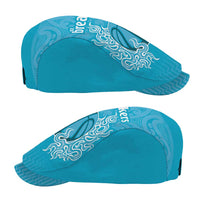 New Zealand Jeff Hat Fire Basketball Maori Tribal Sky Blue - Polynesian Pride