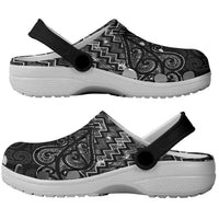 New Zealand Maori Clogs Shoes Poutama Manaia Black Paua Shell - Polynesian Pride
