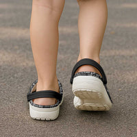 New Zealand Maori Clogs Shoes Poutama Manaia Black Paua Shell - Polynesian Pride