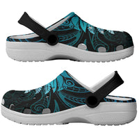 New Zealand Maori Koru Fern Clogs Shoes Spiral Polynesian Style Aqua Gradient - Polynesian Pride