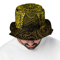 New Zealand Rugby All Gold Bucket Hat Silver Fern All Black Mix Ta Moko LT9 - Polynesian Pride