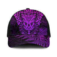 New Zealand Rugby All Purple Baseball Net Cap Silver Fern All Black Mix Ta Moko LT9 One Size Black Purple - Polynesian Pride