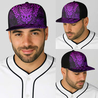 New Zealand Rugby All Purple Baseball Net Cap Silver Fern All Black Mix Ta Moko LT9 - Polynesian Pride