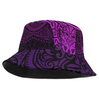 New Zealand Rugby All Purple Bucket Hat Silver Fern All Black Mix Ta Moko LT9 One Size Purple - Polynesian Pride