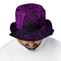 New Zealand Rugby All Purple Bucket Hat Silver Fern All Black Mix Ta Moko LT9 - Polynesian Pride