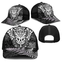 New Zealand Rugby All White Baseball Net Cap Silver Fern All Black Mix Ta Moko LT9 - Polynesian Pride