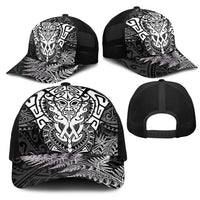 New Zealand Rugby All White Mesh Trucker Cap Silver Fern All Black Mix Ta Moko LT9 - Polynesian Pride