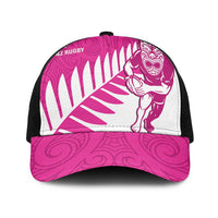 New Zealand Silver Fern Rugby Baseball Net Cap Go All Black Maori Pink Version - Polynesian Pride