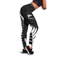 New Zealand Silver Fern Rugby Leggings - All Black Go Champions - Maori Pattern LT14 - Polynesian Pride