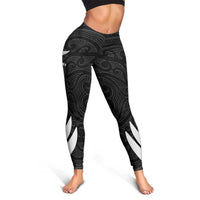 New Zealand Silver Fern Rugby Leggings - All Black Go Champions - Maori Pattern LT14 - Polynesian Pride