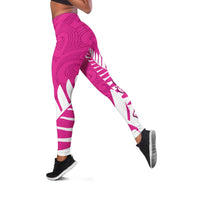 New Zealand Silver Fern Rugby Leggings Go All Black Maori Pink Version LT14 Pink - Polynesian Pride