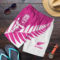 New Zealand Silver Fern Rugby Shorts for Men Go All Black Maori Pink Version - Polynesian Pride